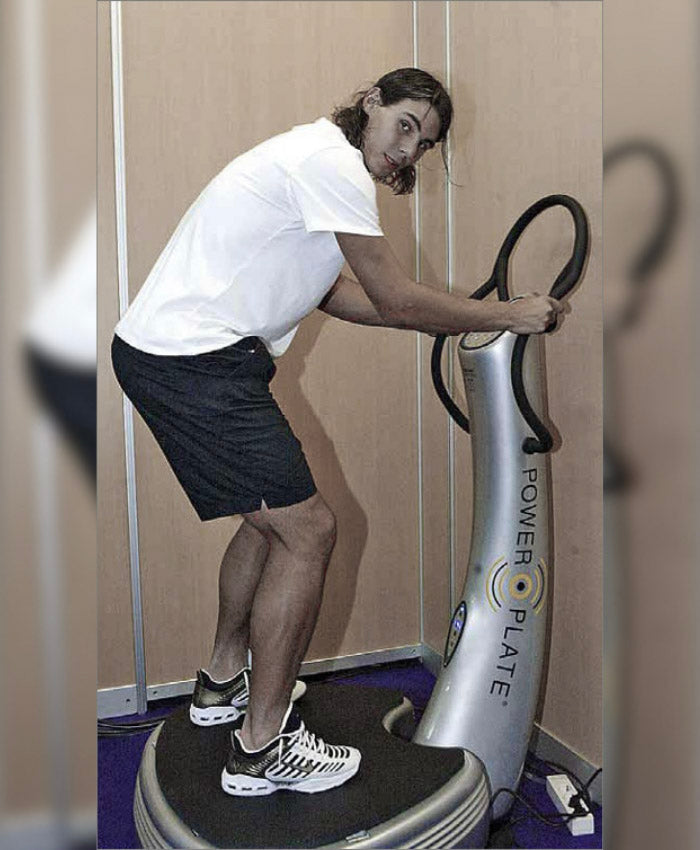 Rafael Nadal with a Power Plate training platform