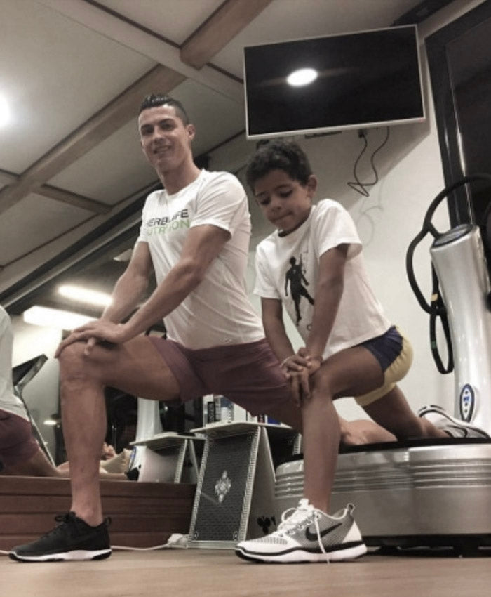 Cristiano Ronaldo with a Power Plate training platform